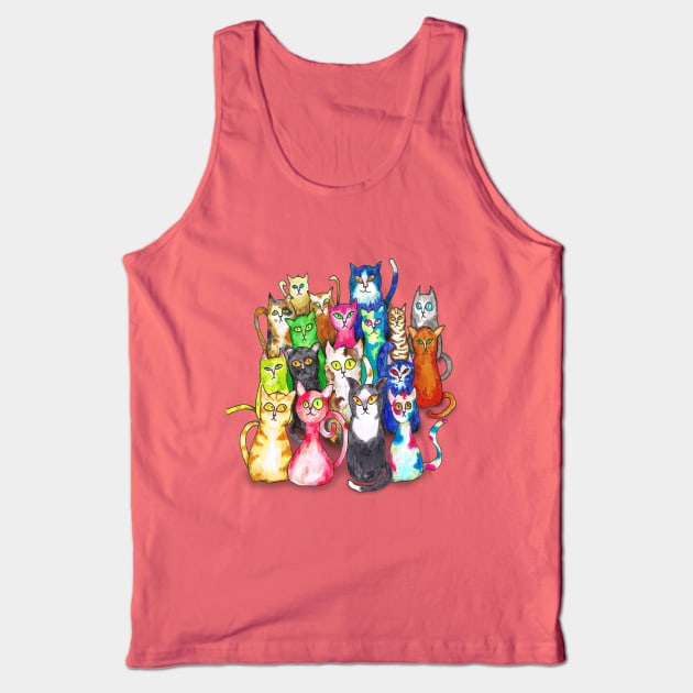 Gang of colorful cats Tank Top by Bwiselizzy